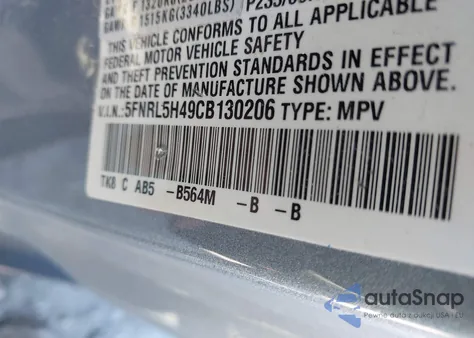 2012 Honda Odyssey Ex z USA, uszkodzony, nr VIN 5FNRL5H49CB130206